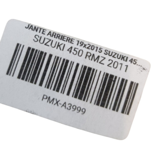 Jante Arriere 19X2015 Suzuki 450 Rmz 2011