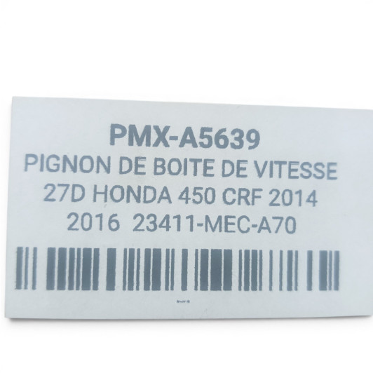 Pignon De Boite De Vitesse 27D Honda 450 Crf 2017