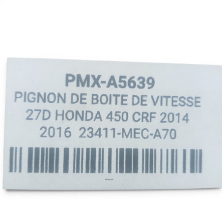 Pignon De Boite De Vitesse 27D Honda 450 Crf 2017