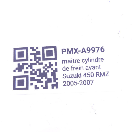 Maitre cylindre de frein avant Suzuki 450 Rmz 2005-2007 d'Occasion | Piston MX