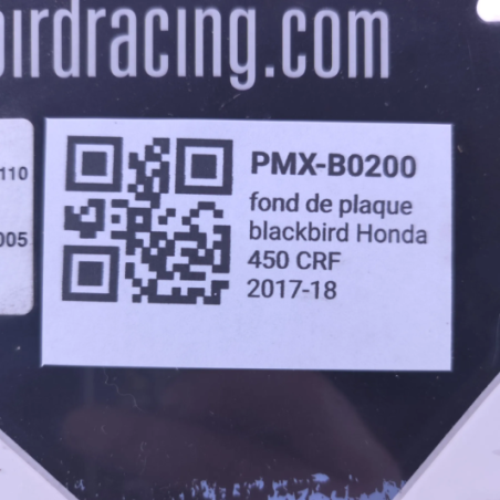 Fond de plaque blackbird honda  450 crf 2017-18 - 7805109 d'Occasion | Piston MX