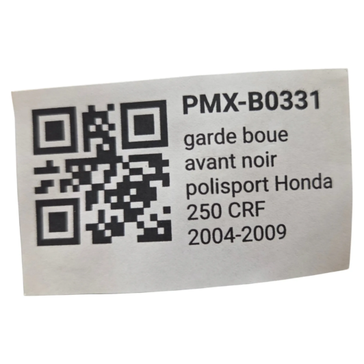 garde boue avant noir polisport honda 250 crf 2004-2009 - 856260002