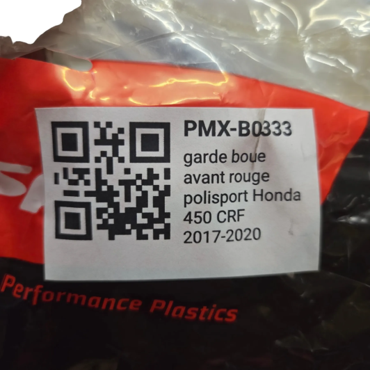 garde boue avant rouge polisport honda 450 crf 2017-2020 - 3553200001