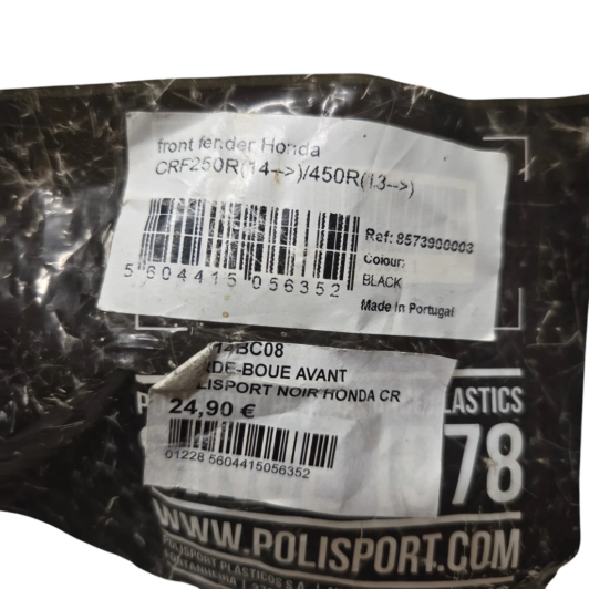 garde boue avant noir polisport honda 250 crf 2014-2017 - 857390003