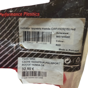 protection radiateur rouge polisport honda 450 crf 2015 - 8457400002 2