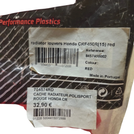 protection radiateur rouge polisport honda 450 crf 2015 - 8457400002