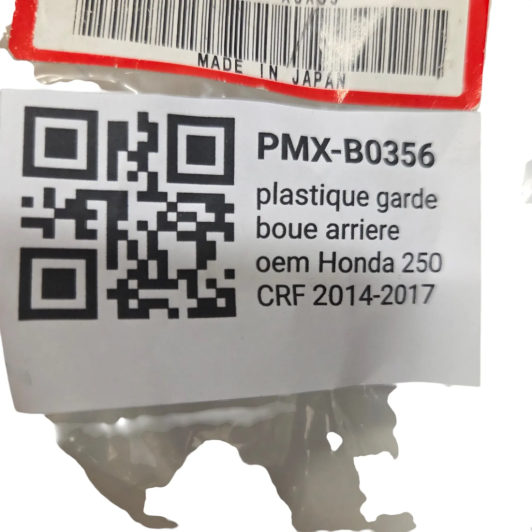 plastique garde boue arriere oem honda 250 crf 2014-2017 - 80102-man-a700