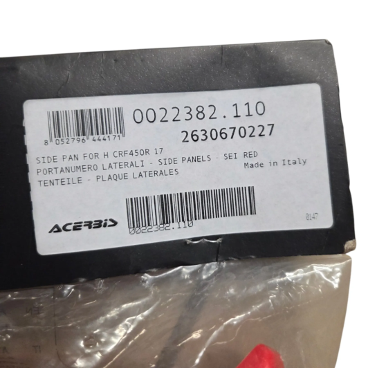 plastique aile arriere acerbis honda 450 crf 2017-2019 - 2630670227
