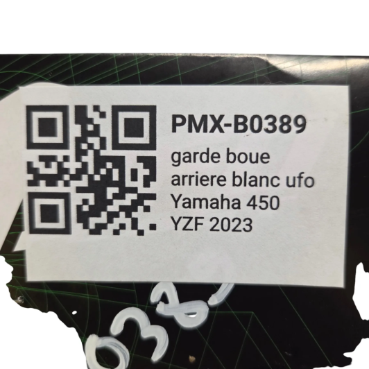 garde boue arriere blanc ufo yamaha 450 yzf 2023