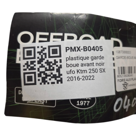 plastique garde boue avant noir ufo ktm 250 sx 2016-2022 - 108738603