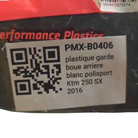 plastique garde boue arriere blanc polisport ktm 250 sx 2016 - 1086574005