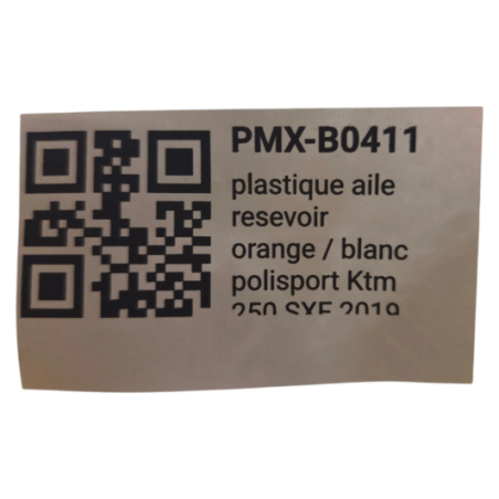 plastique aile resevoir orange / blanc polisport ktm 250 sxf 2019 - 8422100001