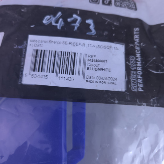 plastique aile lateral arriere poli sherco 250 sef 2017-2024 - 8424800001