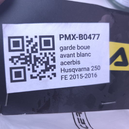 garde boue avant blanc acerbis husqvarna 250 fe 2015-2016 - 2393390002