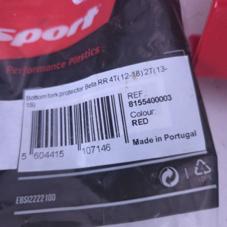 plastique protege pied de fourche rouge polisport beta 350 rr 2012-2018 - 8155400003