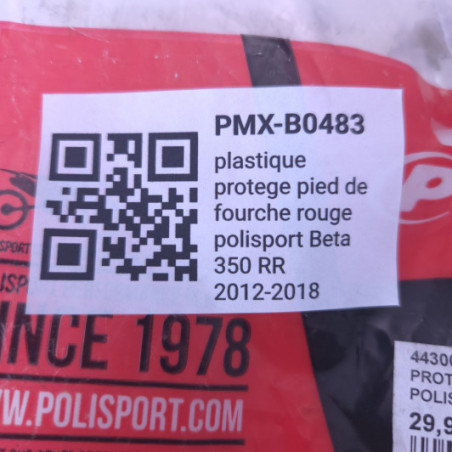 plastique protege pied de fourche rouge polisport beta 350 rr 2012-2018 - 8155400003
