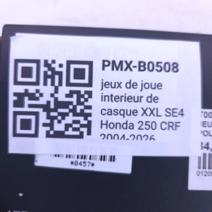 jeux de joue interieur de casque XXL SE4 honda 250 crf 2004-2026 - 177003206 2