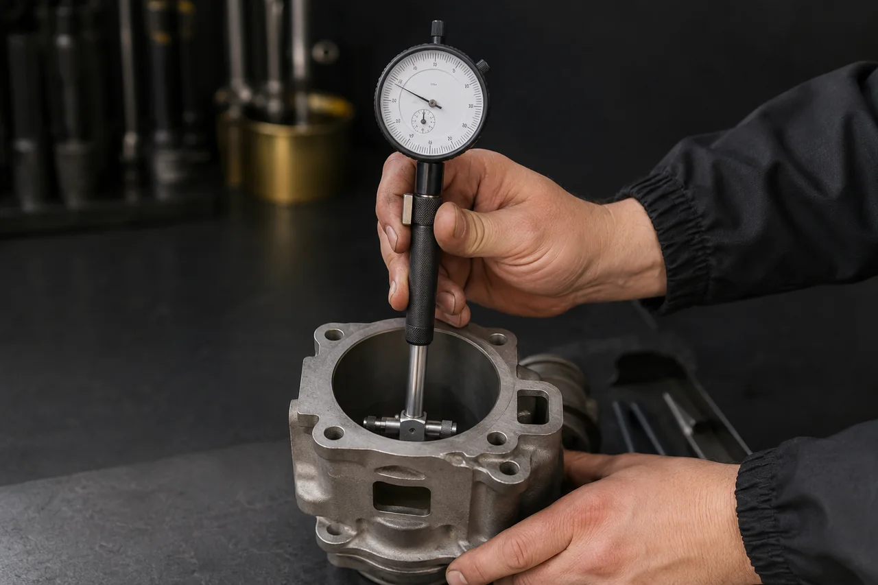 Mesure intérieure du cylindre avec un alésomètre à cadran